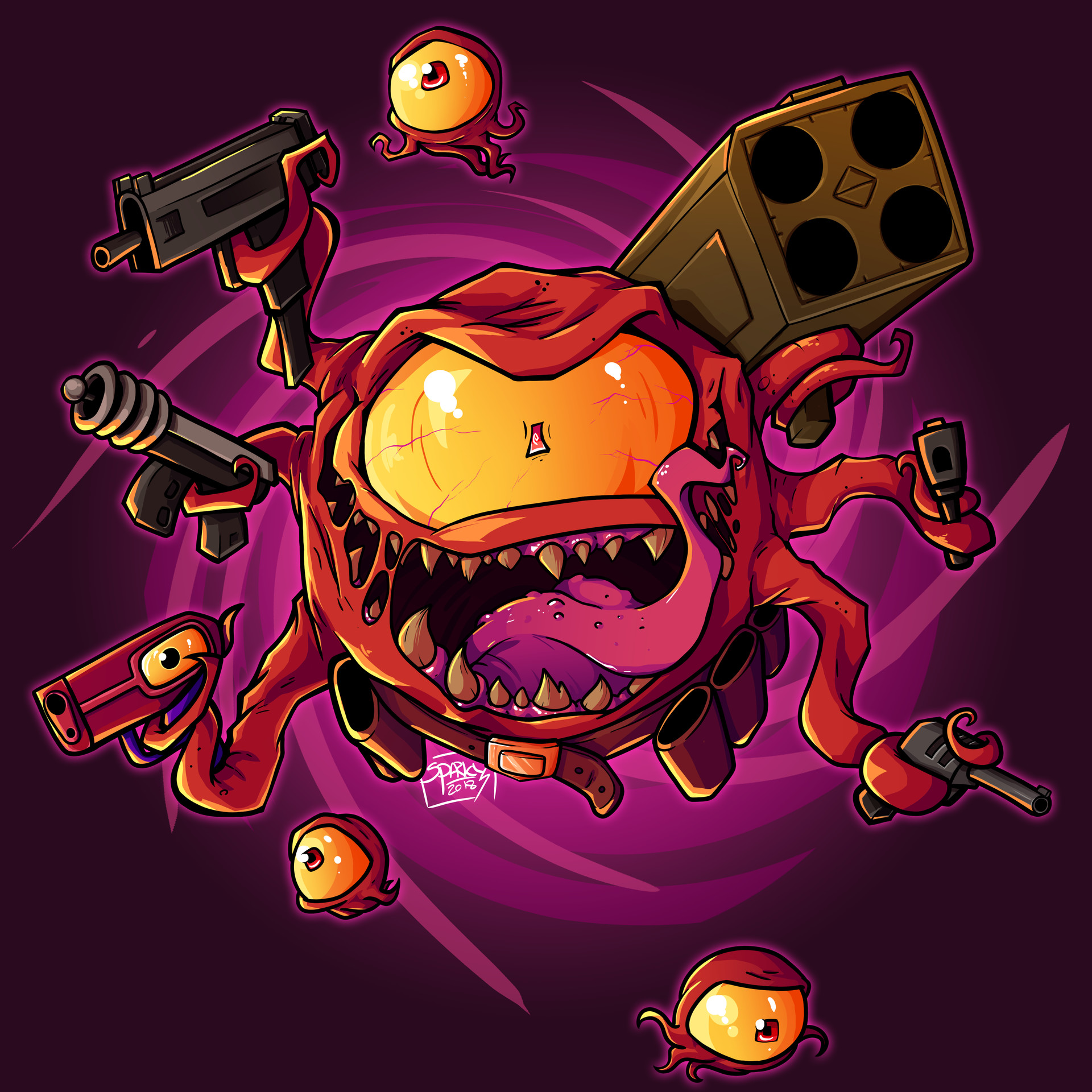 Enter The Gungeon illustration https://www.artstation.com/artwork/O8aw6